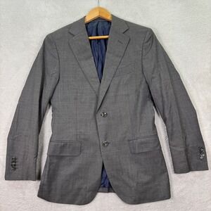 SuitSupply Mens 34R Slim Gray Pure Wool REDA Fabric Blazer Coat Jacket Preppy